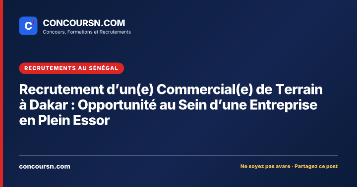 Illustration de l’article : Recrutement d’un(e) Commercial(e) de Terrain à Dakar : Opportunité au Sein d’une Entreprise en Plein Essor