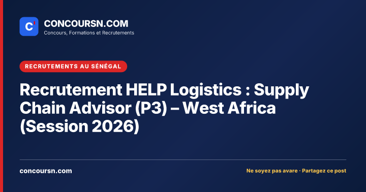 Illustration de l’article : Recrutement HELP Logistics : Supply Chain Advisor (P3) – West Africa (Session 2026)