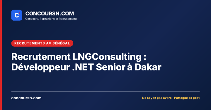Illustration de l’article : Recrutement LNGConsulting : Développeur .NET Senior à Dakar