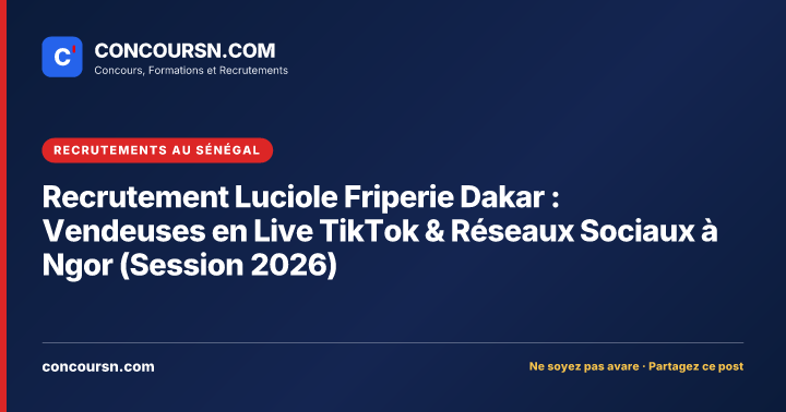 Recrutement Luciole Friperie Dakar : Vendeuses en Live TikTok & Réseaux ...