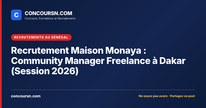 Illustration de l’article : Recrutement Maison Monaya : Community Manager Freelance à Dakar (Session 2026)