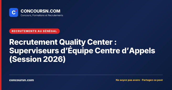 Illustration de l’article : Recrutement Quality Center : Superviseurs d’Équipe Centre d’Appels (Session 2026)