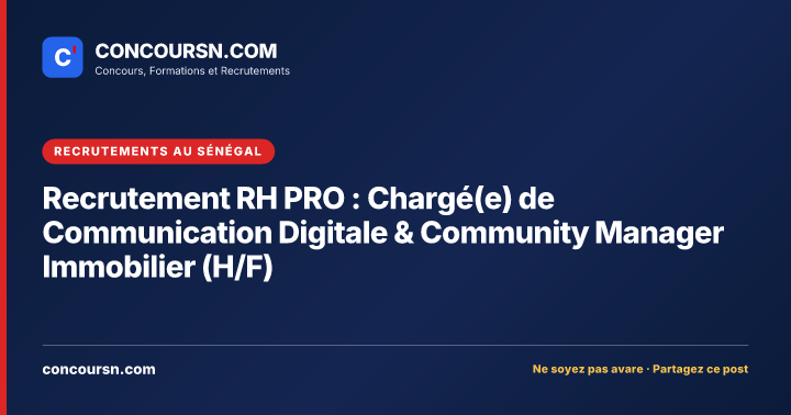 Illustration de l’article : Recrutement RH PRO : Chargé(e) de Communication Digitale & Community Manager Immobilier (H/F)