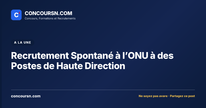 Recrutement Spontané à l’ONU à des Postes de Haute Direction