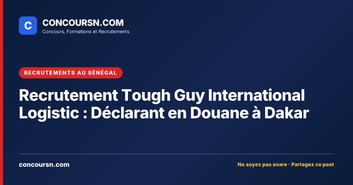 Illustration de l’article : Recrutement Tough Guy International Logistic : Déclarant en Douane à Dakar
