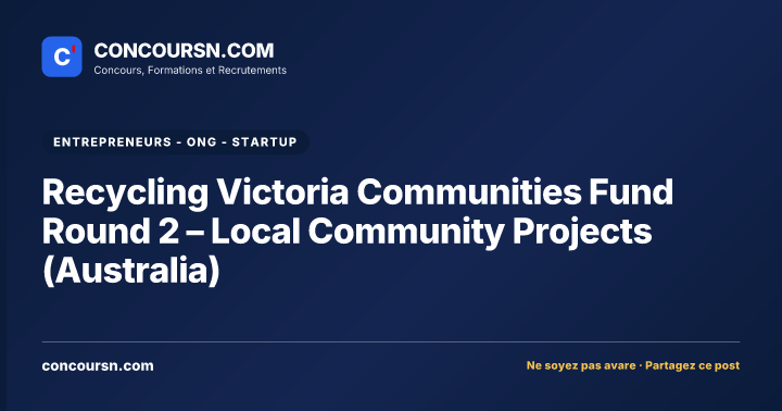 Illustration de l’article : Recycling Victoria Communities Fund Round 2 – Local Community Projects (Australia)