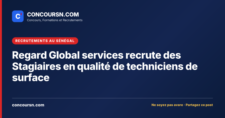 Illustration de l’article : Regard Global services recrute des Stagiaires en qualité de techniciens de surface