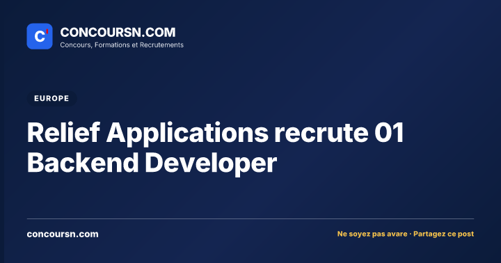 Illustration de l’article : Relief Applications recrute 01 Backend Developer