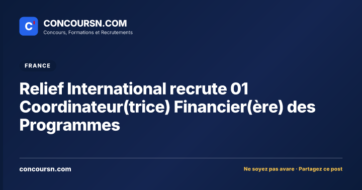 Illustration de l’article : Relief International recrute 01 Coordinateur(trice) Financier(ère) des Programmes