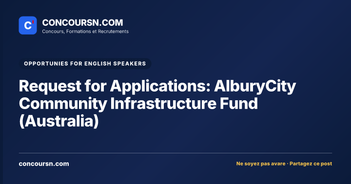 Request for Applications: AlburyCity Community Infrastructure Fund (Australia)