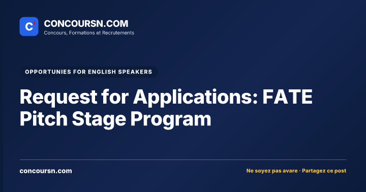 Illustration de l’article : Request for Applications: FATE Pitch Stage Program