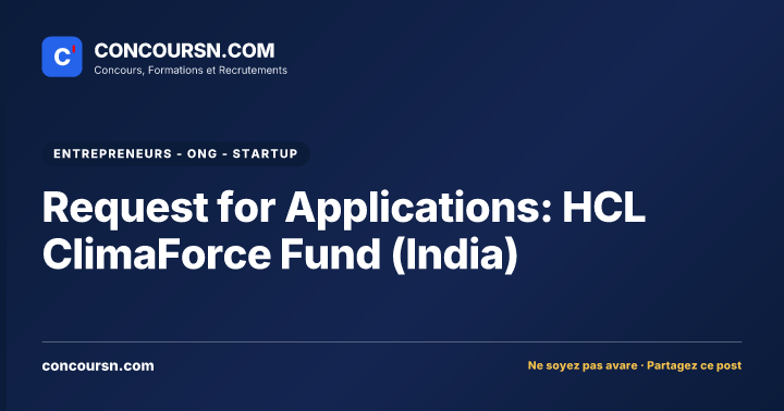 Illustration de l’article : Request for Applications: HCL ClimaForce Fund (India)