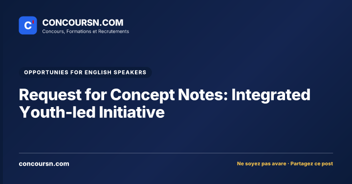 Request for Concept Notes: Integrated Youth-led Initiative