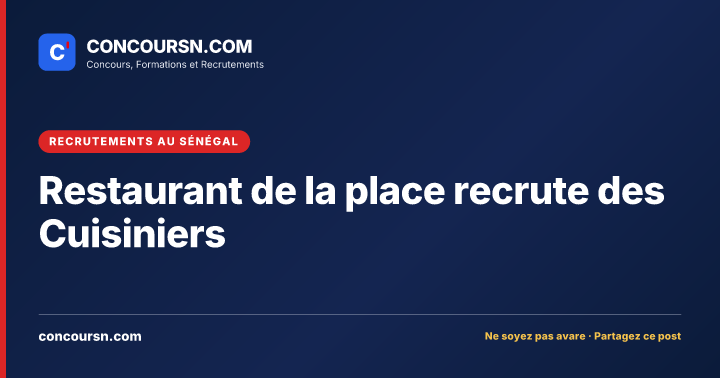 Illustration de l’article : Restaurant de la place recrute des Cuisiniers
