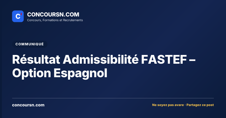 Illustration de l’article : Résultat Admissibilité FASTEF – Option Espagnol