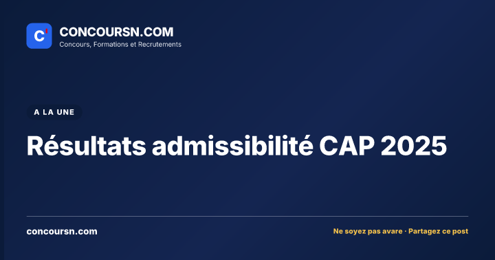 Illustration de l’article : Résultats admissibilité CAP 2025