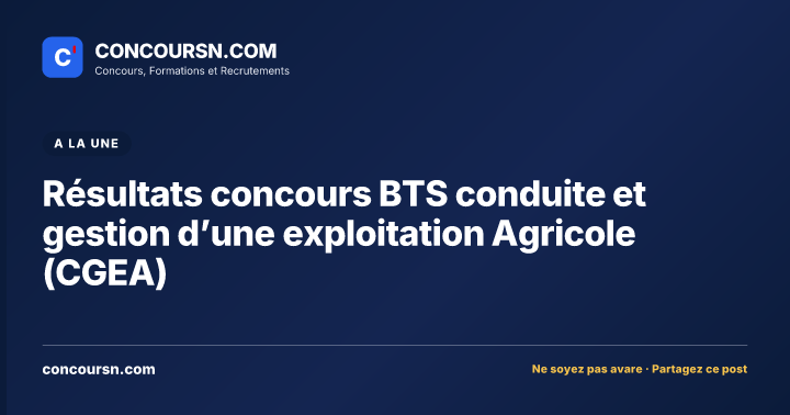 Illustration de l’article : Résultats concours BTS conduite et gestion d’une exploitation Agricole (CGEA)