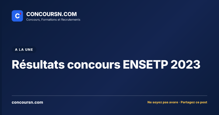 Illustration de l’article : Résultats concours ENSETP 2023