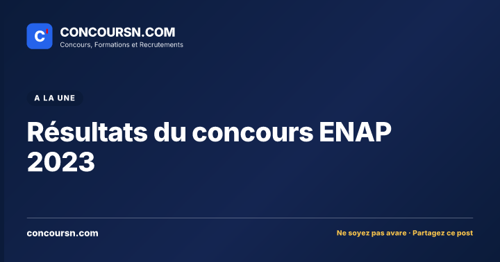 Illustration de l’article : Résultats du concours ENAP 2023