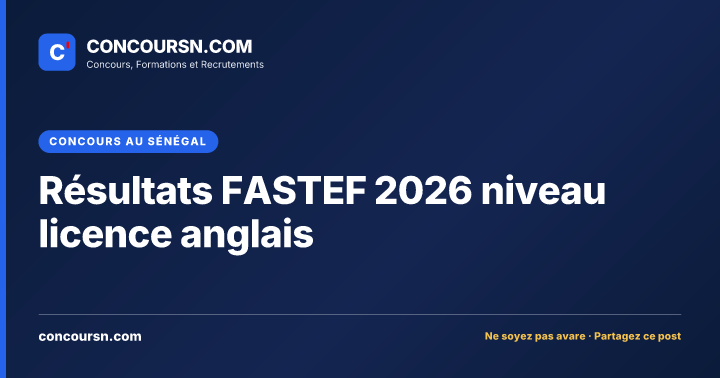 Illustration de l’article : Résultats FASTEF 2026 niveau licence anglais