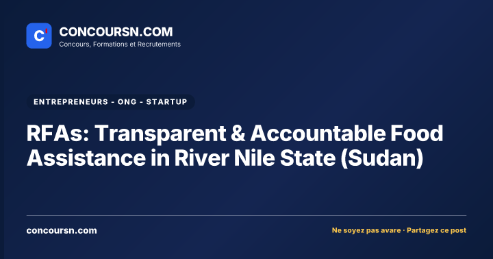 Illustration de l’article : RFAs: Transparent & Accountable Food Assistance in River Nile State (Sudan)