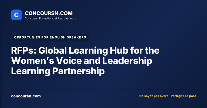Illustration de l’article : RFPs: Global Learning Hub for the Women’s Voice and Leadership Learning Partnership