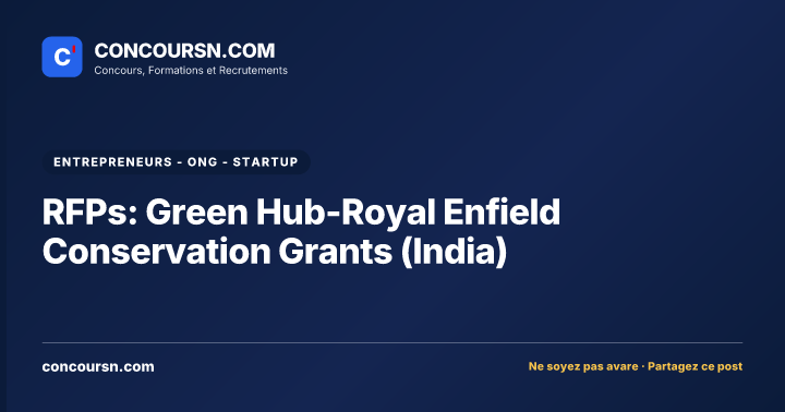 Illustration de l’article : RFPs: Green Hub-Royal Enfield Conservation Grants (India)