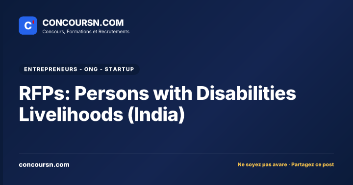 Illustration de l’article : RFPs: Persons with Disabilities Livelihoods (India)