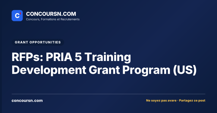 Illustration de l’article : RFPs: PRIA 5 Training Development Grant Program (US)