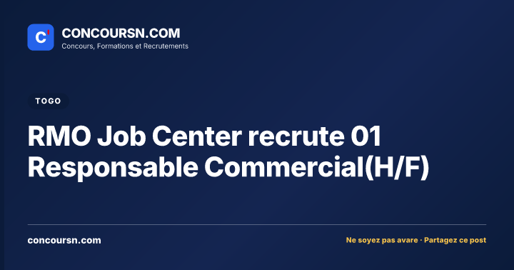 Illustration de l’article : RMO Job Center recrute 01 Responsable Commercial(H/F)