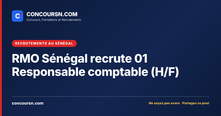 Illustration de l’article : RMO Sénégal recrute 01 Responsable comptable (H/F)