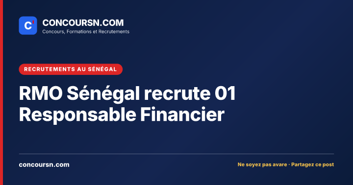 Illustration de l’article : RMO Sénégal recrute 01 Responsable Financier