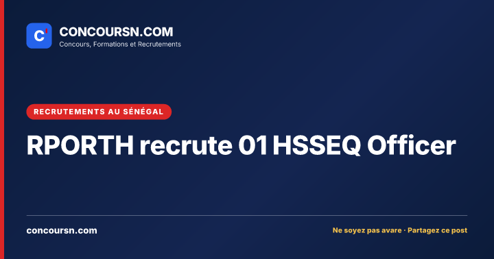 Illustration de l’article : RPORTH recrute 01 HSSEQ Officer