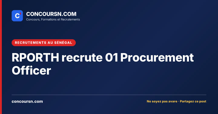 Illustration de l’article : RPORTH recrute 01 Procurement Officer