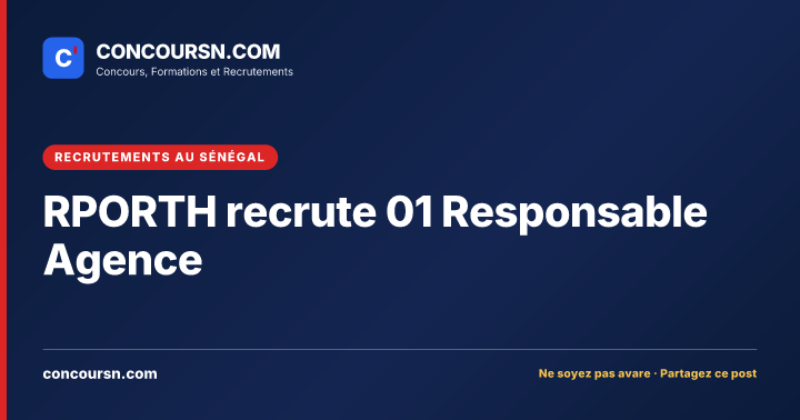 Illustration de l’article : RPORTH recrute 01 Responsable Agence