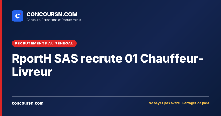 Illustration de l’article : RportH SAS recrute 01 Chauffeur-Livreur