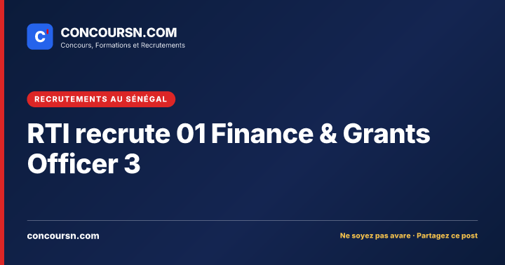 Illustration de l’article : RTI recrute 01 Finance & Grants Officer 3