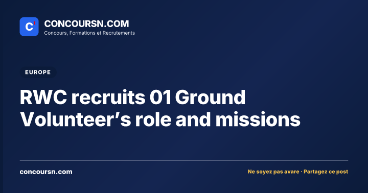 RWC recruits 01 Ground Volunteer’s role and missions