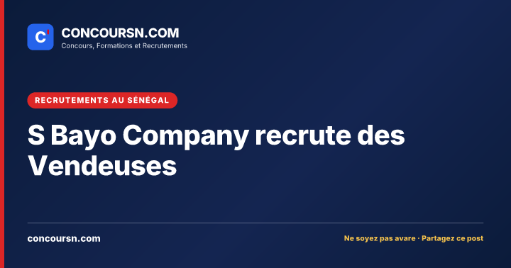Illustration de l’article : S Bayo Company recrute des Vendeuses
