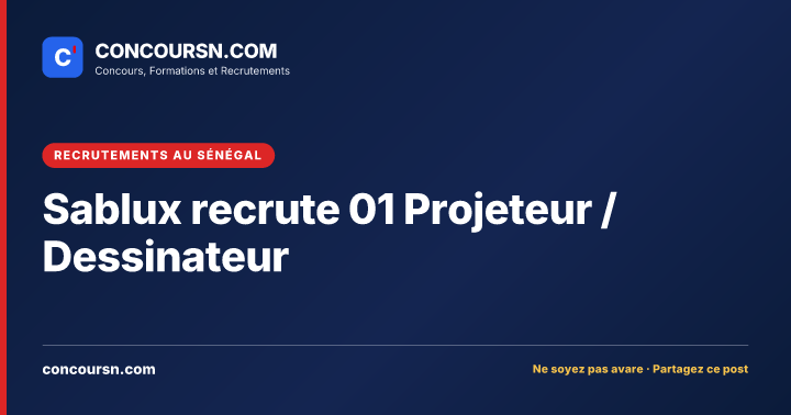 Illustration de l’article : Sablux recrute 01 Projeteur / Dessinateur