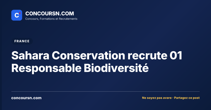Illustration de l’article : Sahara Conservation recrute 01 Responsable Biodiversité