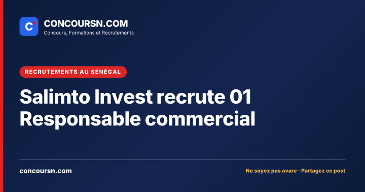 Illustration de l’article : Salimto Invest recrute 01 Responsable commercial