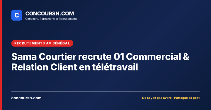 Illustration de l’article : Sama Courtier recrute 01 Commercial & Relation Client en télétravail