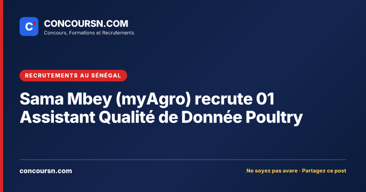 Illustration de l’article : Sama Mbey (myAgro) recrute 01 Assistant Qualité de Donnée Poultry