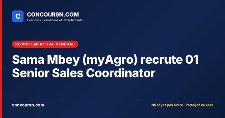 Illustration de l’article : Sama Mbey (myAgro) recrute 01 Senior Sales Coordinator