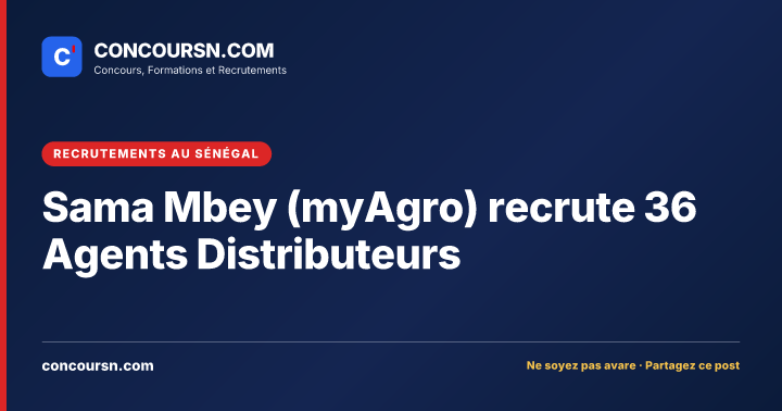 Illustration de l’article : Sama Mbey (myAgro) recrute 36 Agents Distributeurs