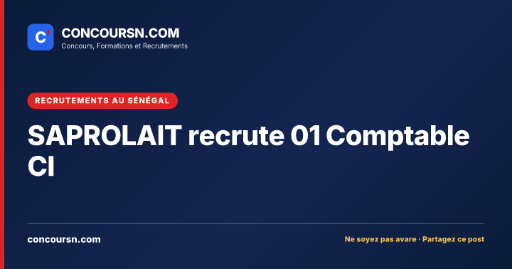 Illustration de l’article : SAPROLAIT recrute 01 Comptable CI