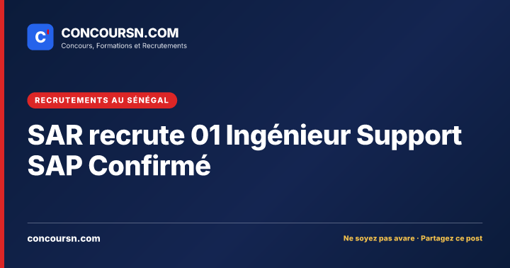 Illustration de l’article : SAR recrute 01 Ingénieur Support SAP Confirmé