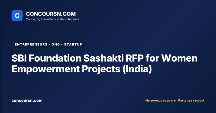 Illustration de l’article : SBI Foundation Sashakti RFP for Women Empowerment Projects (India)