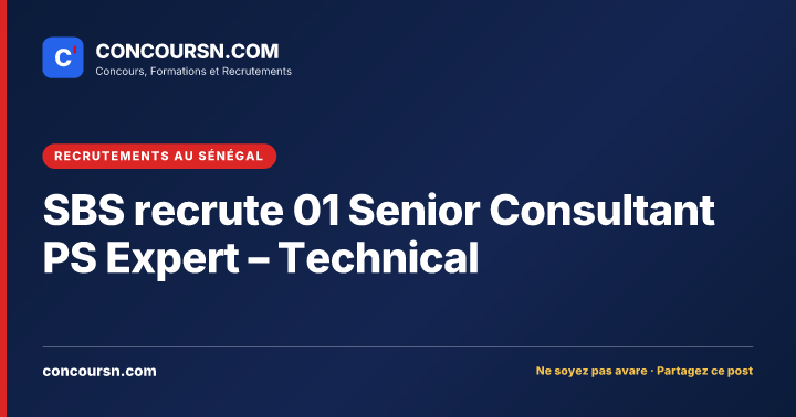 Illustration de l’article : SBS recrute 01 Senior Consultant PS Expert – Technical